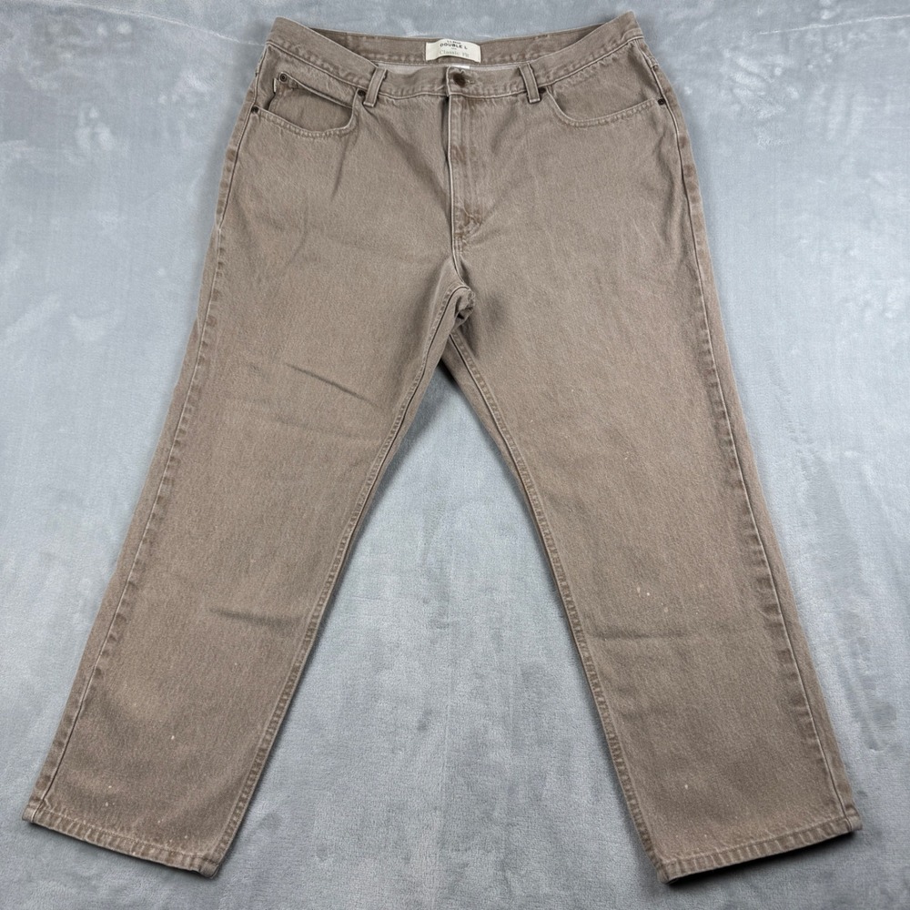Y2K LL Bean Double L Classic Fit Jeans Mens 40x29 Taupe Brown Cotton Denim Pants